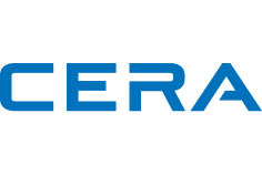 Cera Logo in white background with blue Cera Writtern in blue color